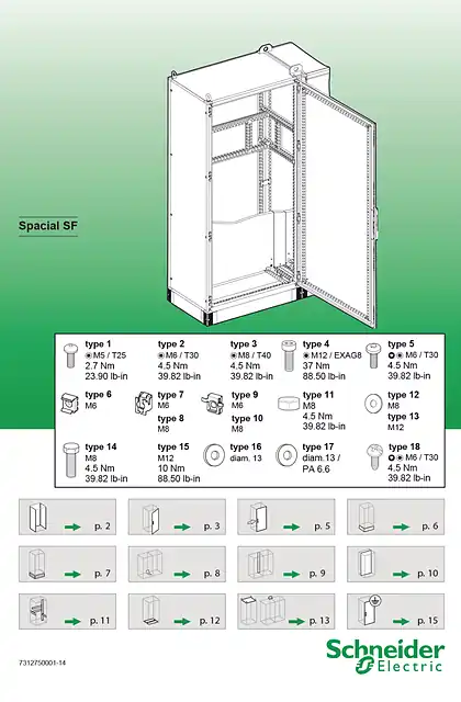 schneider施耐德Spacial SF (assembled supply) and main accessories - Instruction Sheet
